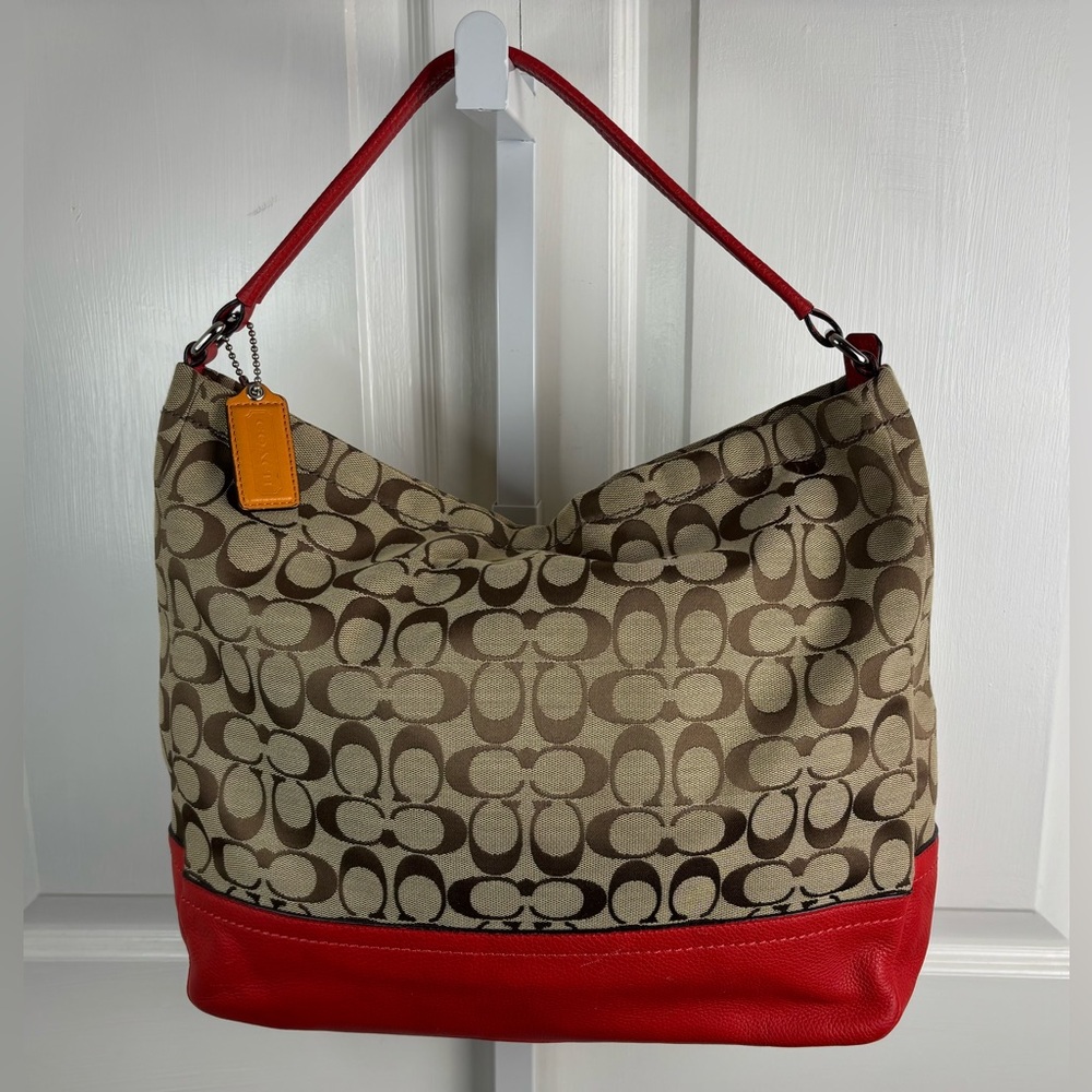 Coach Park Signature Hobo tote bag in orange/coral - Picture 2 of 12